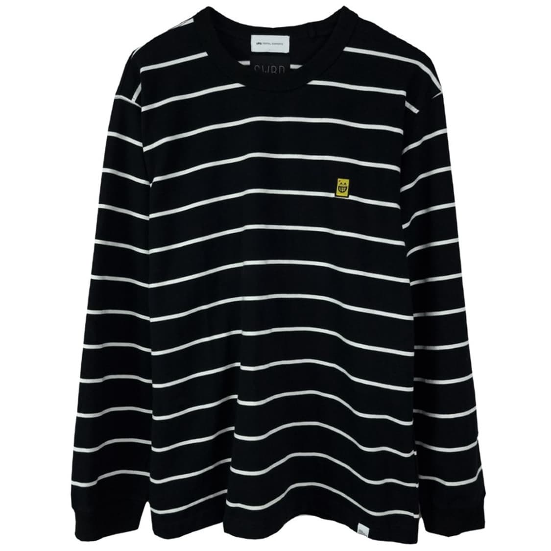 [라이풀] 오버핏 스트라이프 롱슬리브 긴팔티 블랙 M19329 상품이미지2