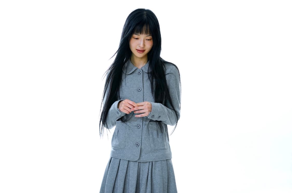 COZY SWEAT JACKET MELANGE GREY 상품이미지2