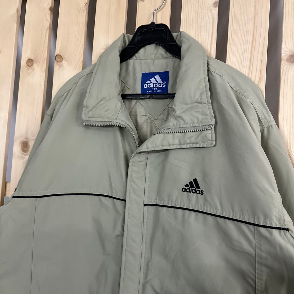 (L) 아디다스 90s 베이지 바람막이 패딩 자켓 상품이미지4