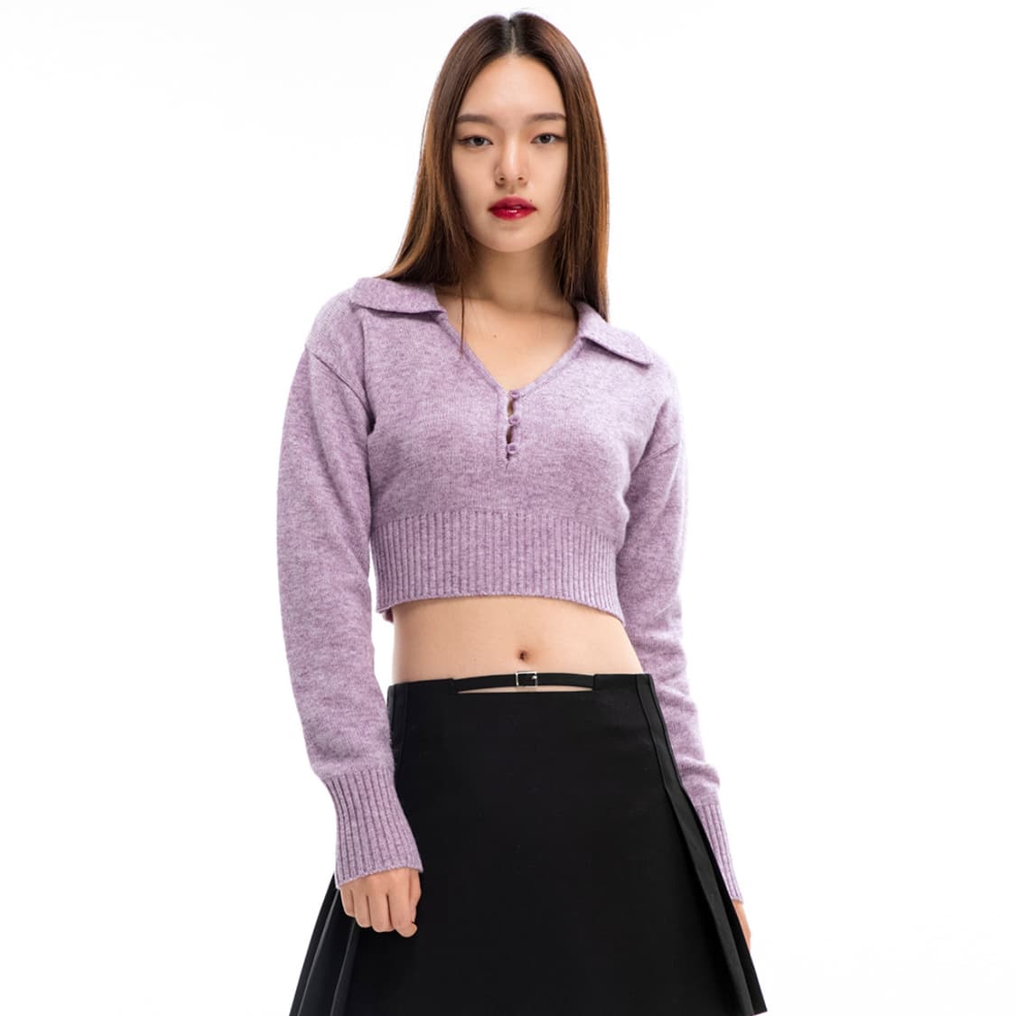 카프리슈(capricieux) 퍼플 크롭니트 55 새상품 상품이미지1