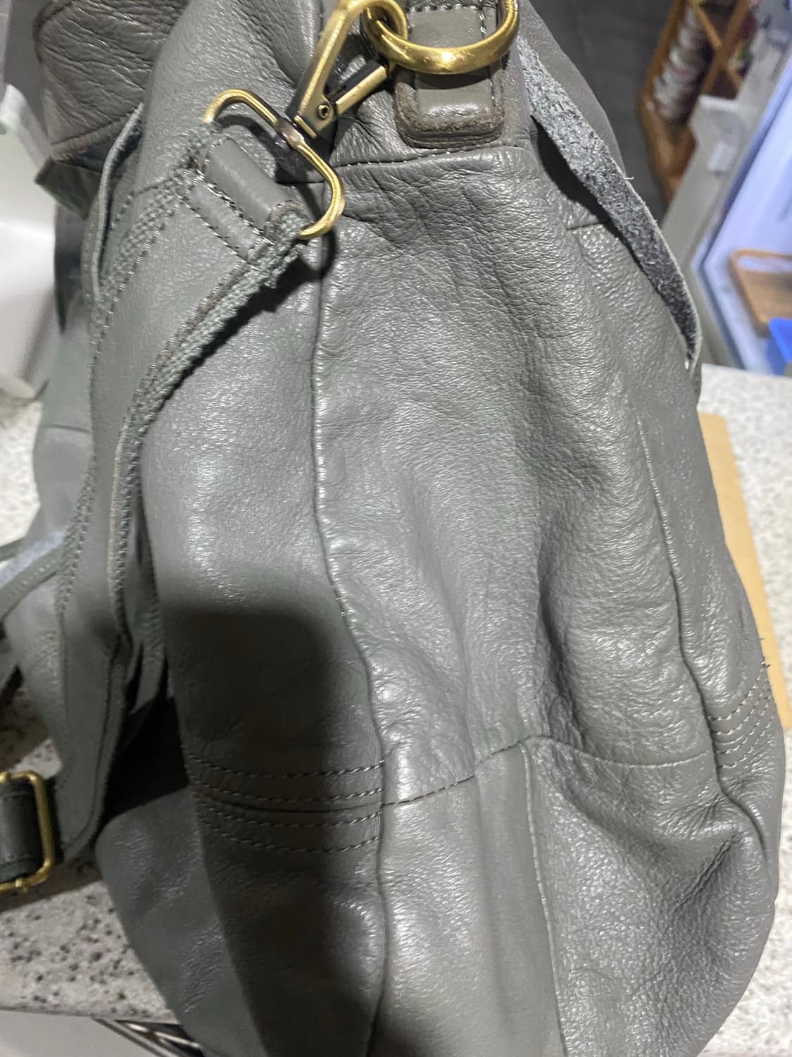 그레이 가죽 빅백 상품이미지7