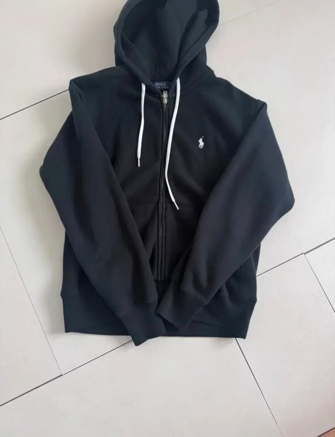 폴로 집업 후드 후디 블랙 상품이미지5