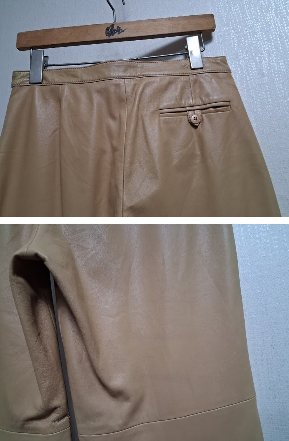 일본빈티지 DKNY 디케이엔와이 여성 양가죽팬츠 리얼 램스킨 안감유 26 상품이미지6