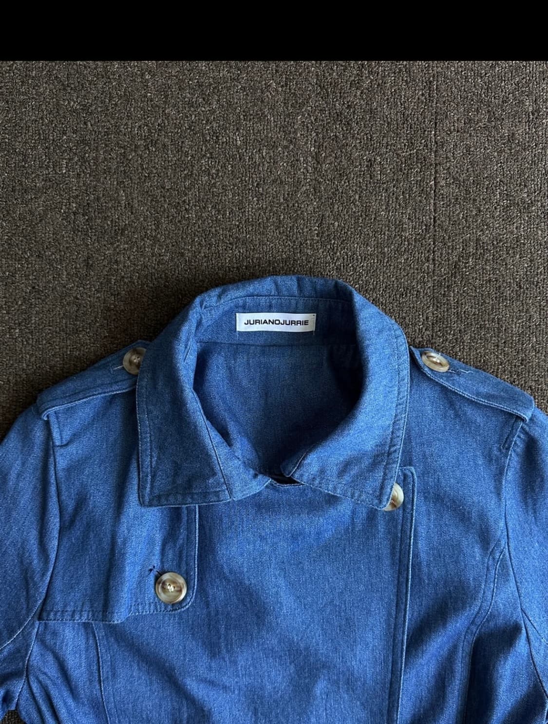 Juriano Jurrie 더블 레이어 포켓 데님 트렌치코트 상품이미지4