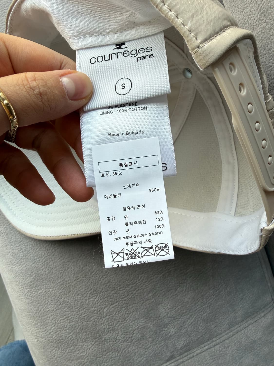 꾸레쥬 유광 볼캡 멜란지 그레이  상품이미지5