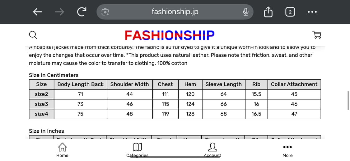 캐피탈 세븐W 코듀로이 호스피탈 자켓 그레이 2사이즈 상품이미지4