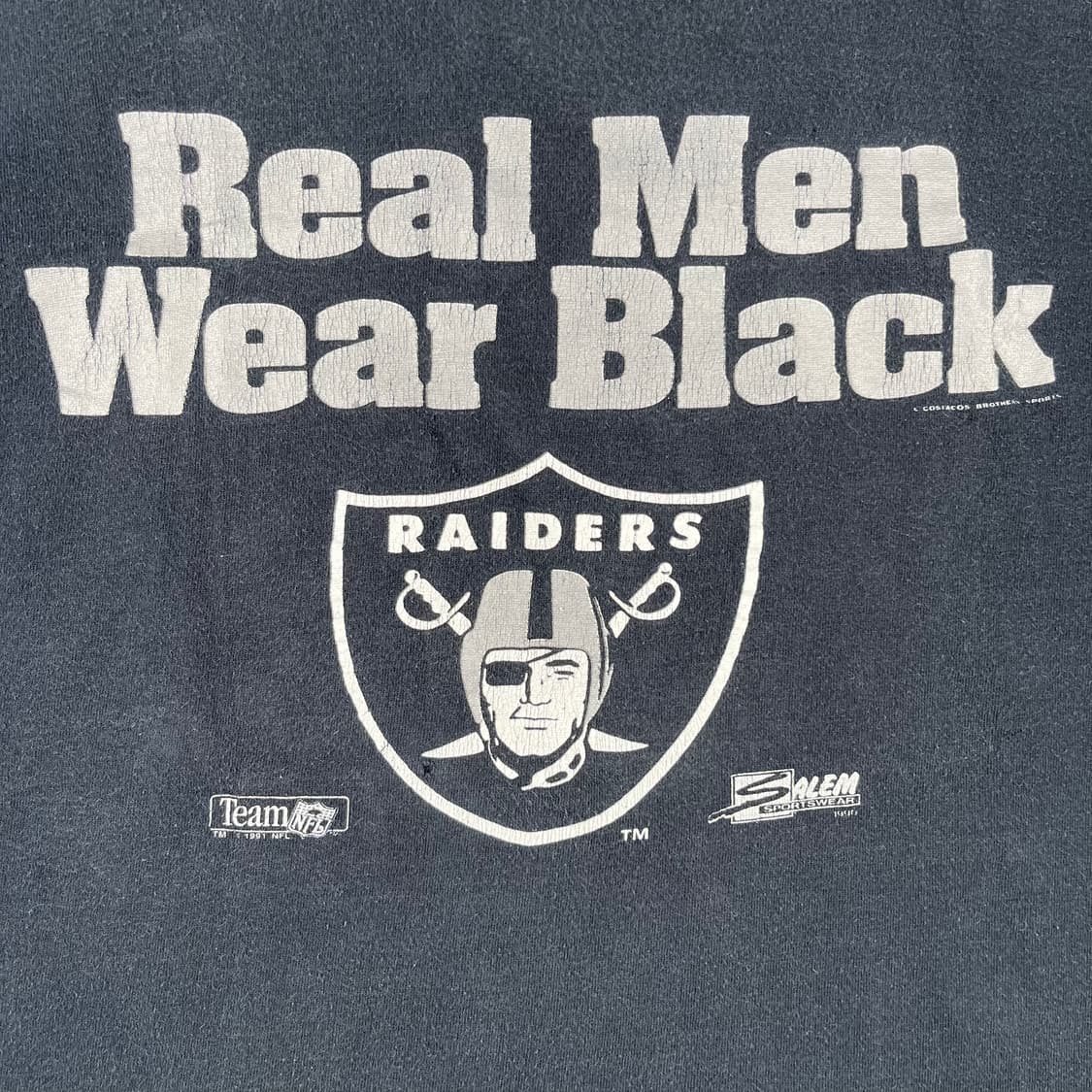 빈티지 살렘 리얼 맨 웨어 블랙 레이더스 반팔 상품이미지5
