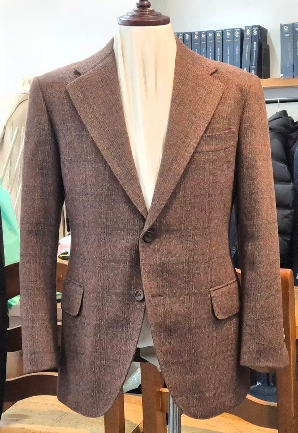 브라운 체크 플란넬 자켓 상품이미지1