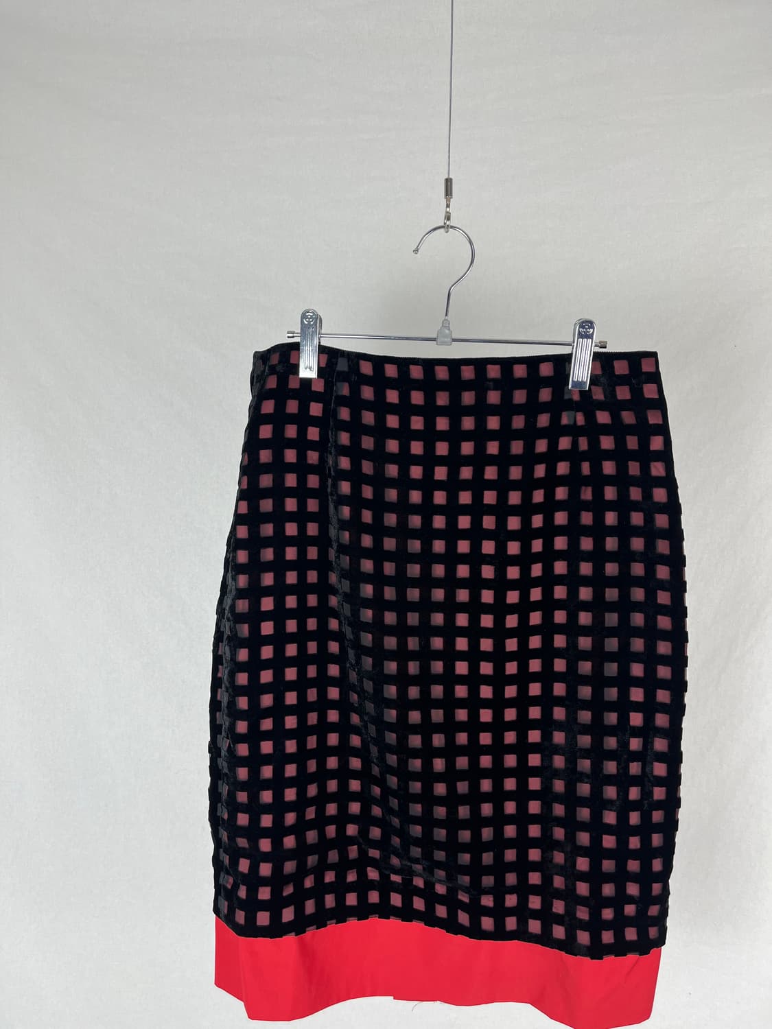 Vintage (maede in japan) 체크 포인트 미디 스커트  상품이미지2