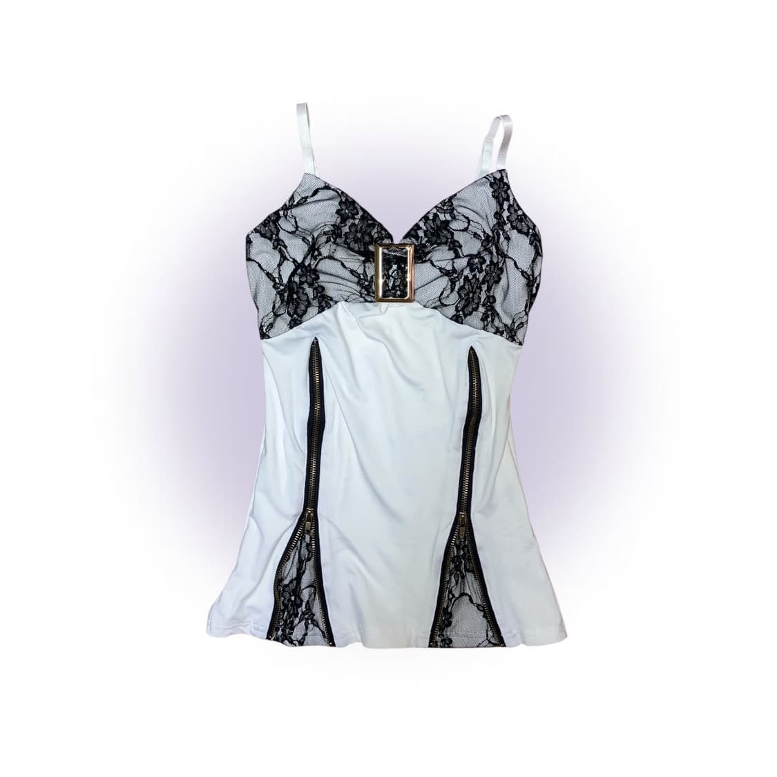 갸루 오네갸루 골드 스퀘어 버클 레이스 슬리브리스 대장템 핀터깔 상품이미지1