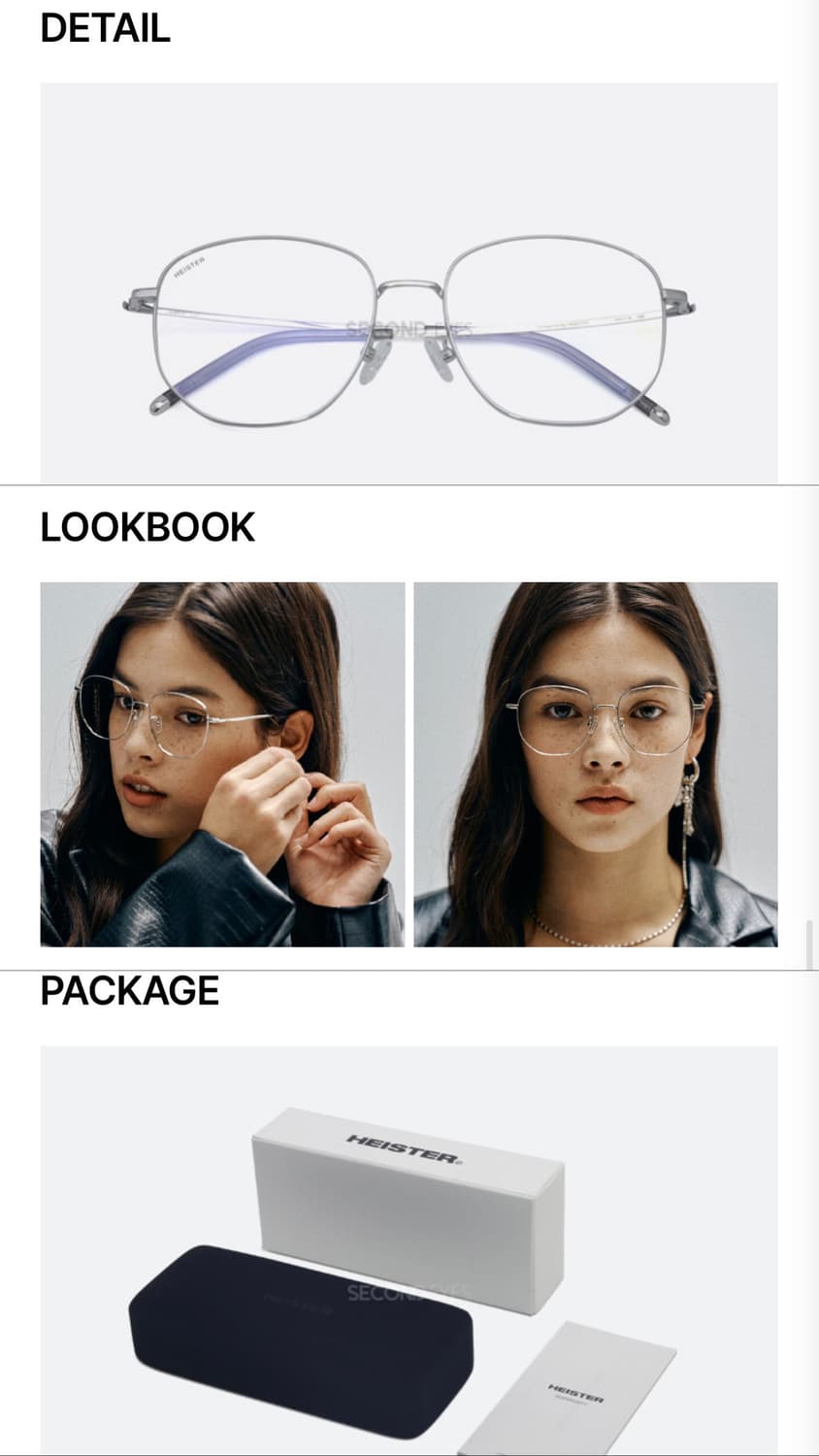 HEISTER) 바닐리 SVC 티타늄 빅사이즈 실버 무도수 안경(박보검착 상품이미지6