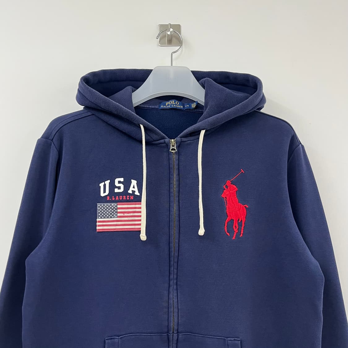 폴로 랄프로렌 빅포니 USA 성조기 네이비 후드집업 상품이미지4
