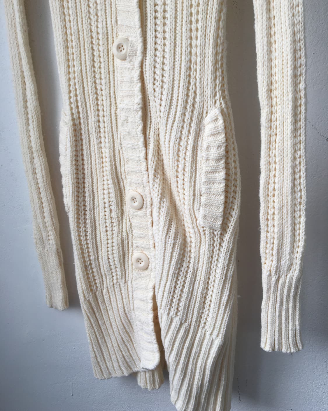 High neck knit long cardigan 상품이미지3