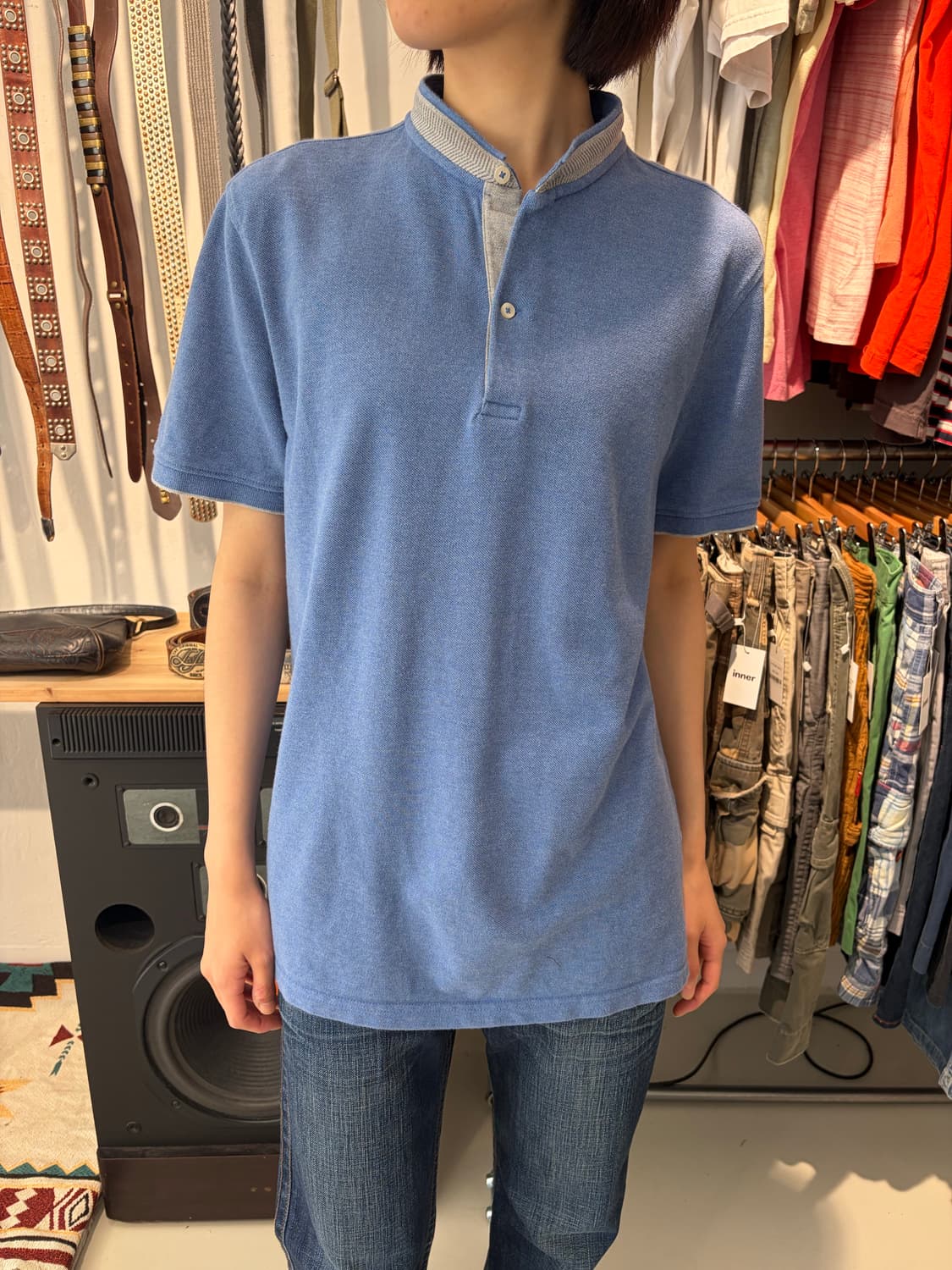 Massimo Dutti 헨리넥 반팔 티셔츠 L 상품이미지1