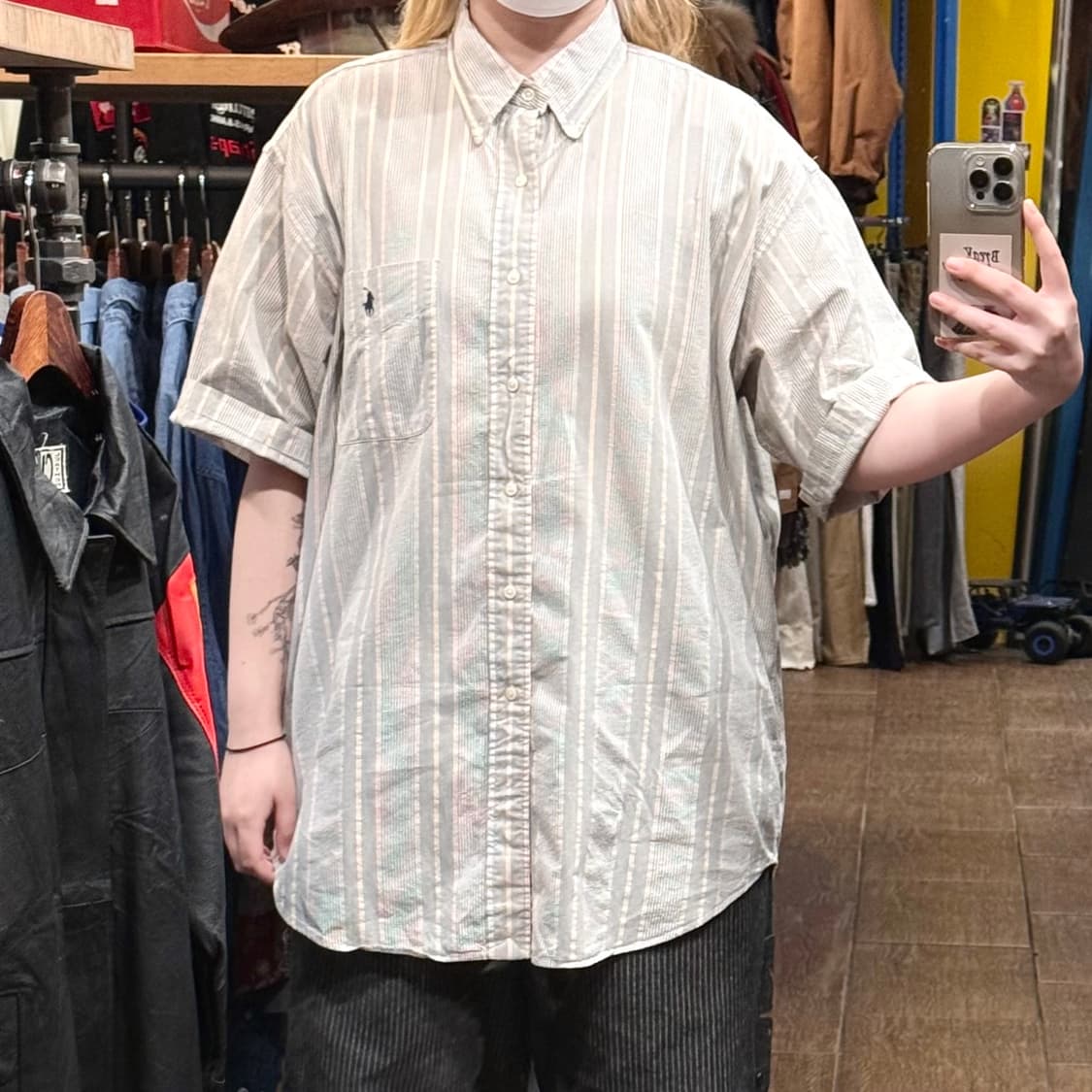 [HI] 폴로 랄프로렌 반팔셔츠 스트라이프 스카이블루 상품이미지1