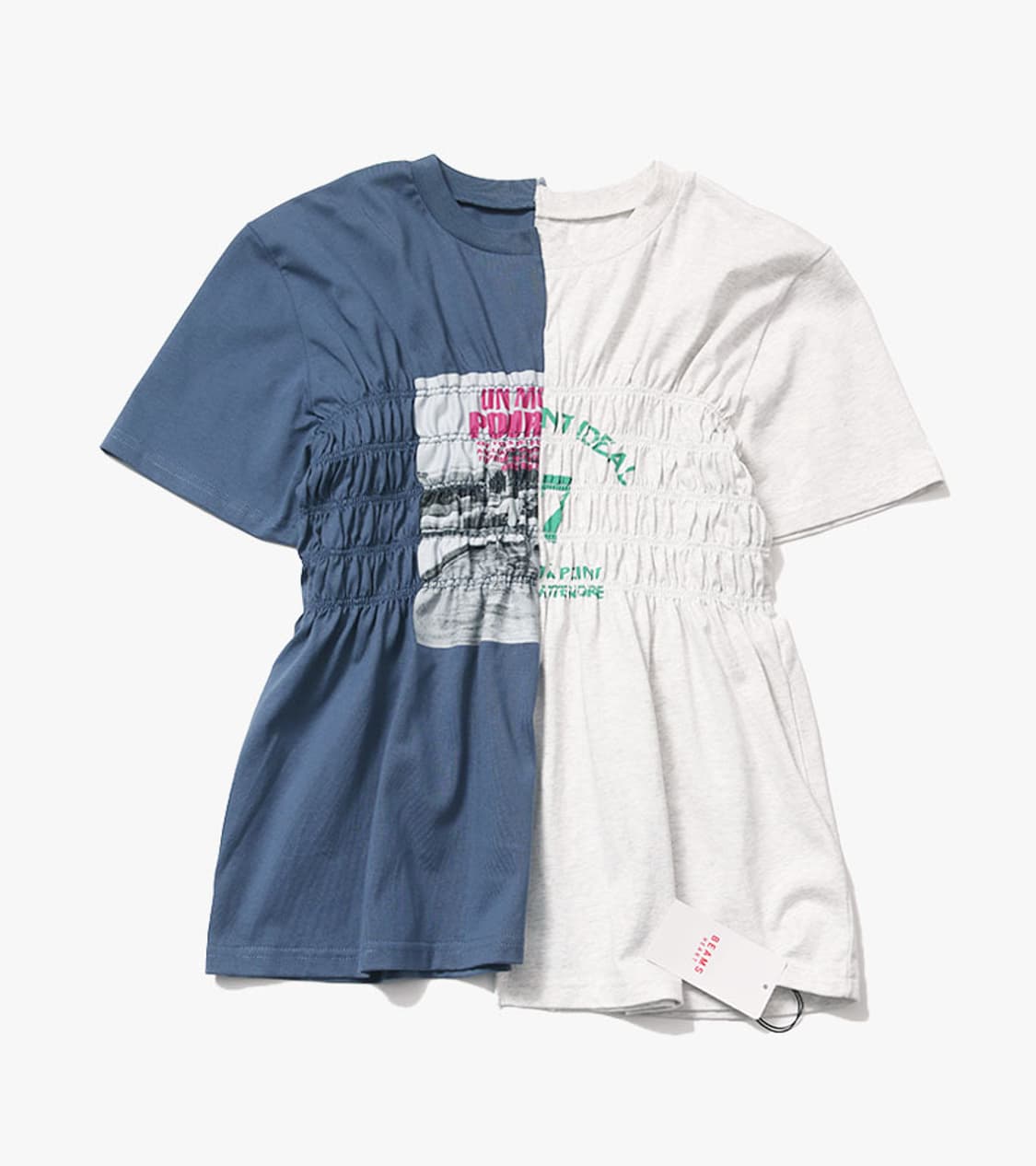 BEAMS HEART - REMAKE SHIRRING T SHIRT 상품이미지1