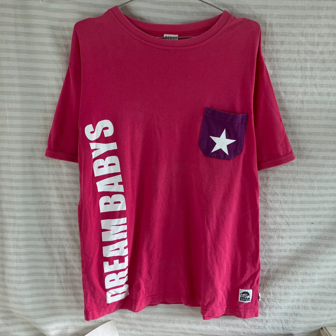 빈티지 핫핑크 스타 포켓 반팔 984 y2k 스트릿 갸루 펑키 일본빈티지 상품이미지1