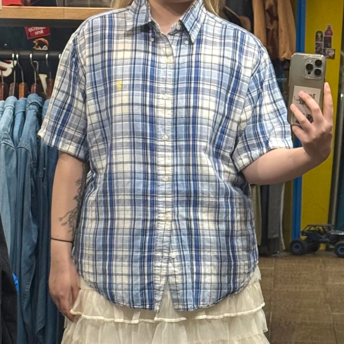 [HI] 폴로 랄프로렌 반팔셔츠 체크 스카이블루 상품이미지1