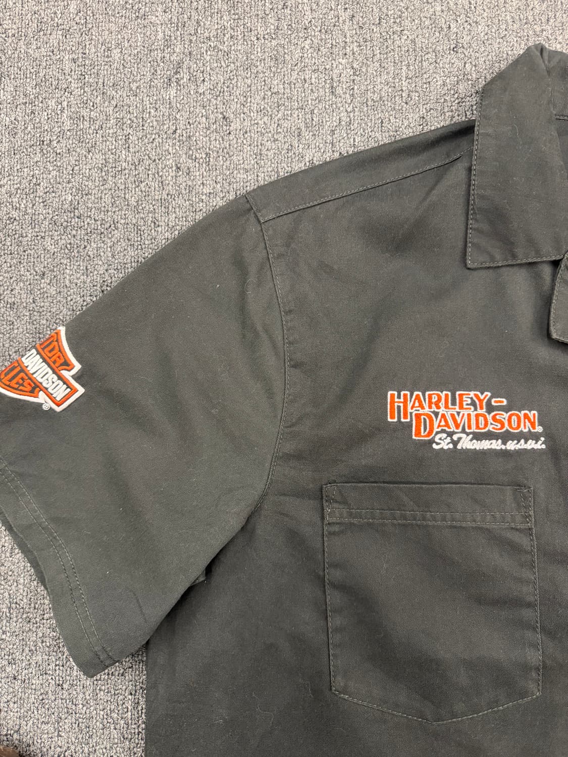 2XL)할리데이비슨 빈티지 워크 반팔 셔츠 상품이미지3