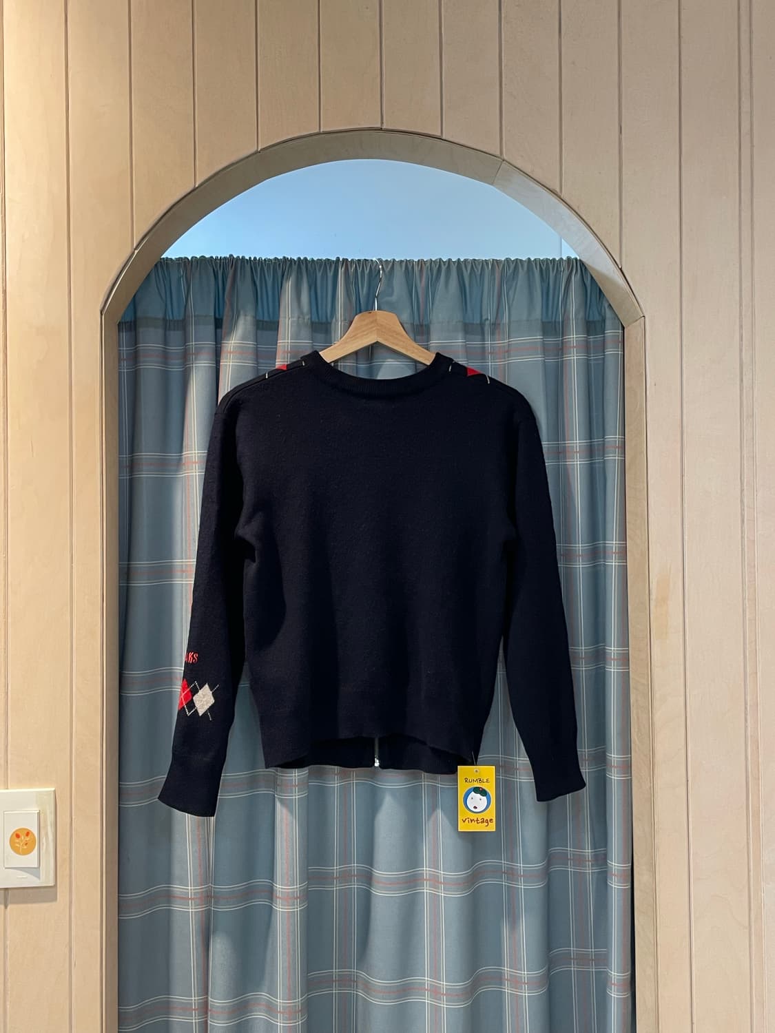 90s 닥스 아가일체크 니트집업 상품이미지6