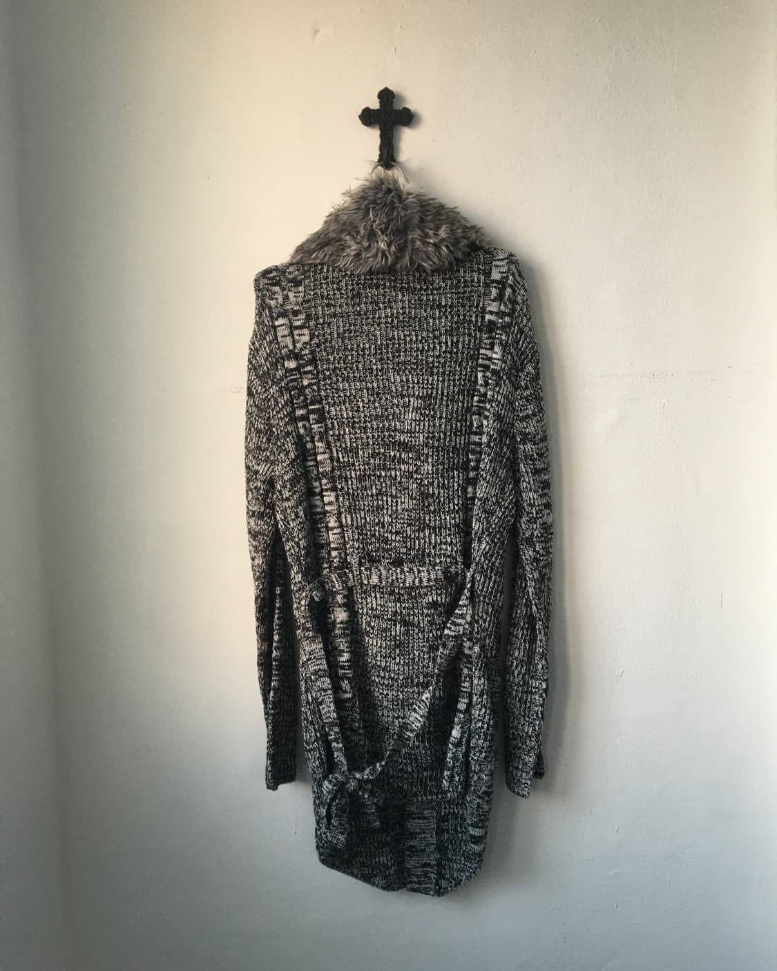Fake fur collar knit cardigan 상품이미지4