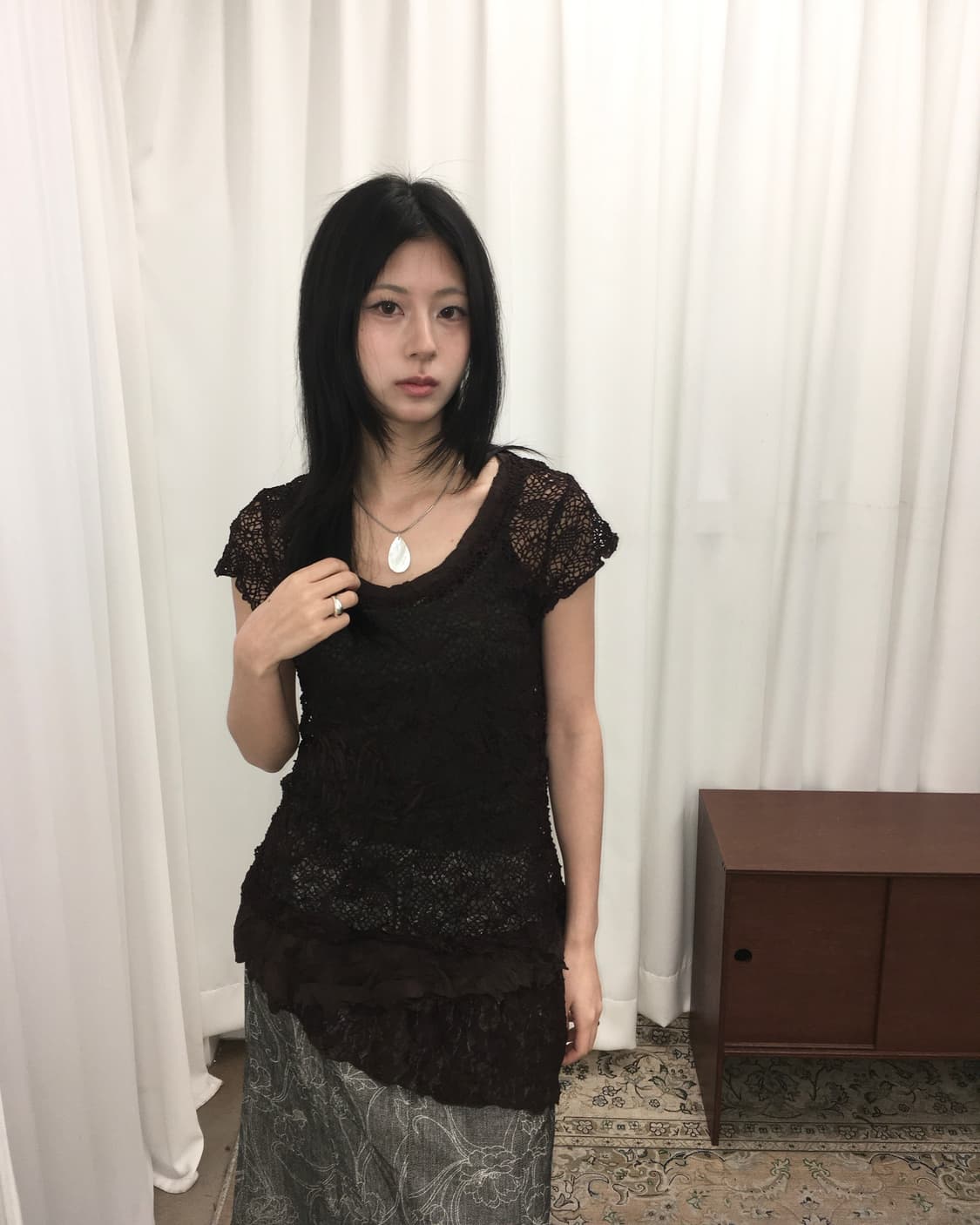 브라운 크로쉐 반팔 상품이미지2