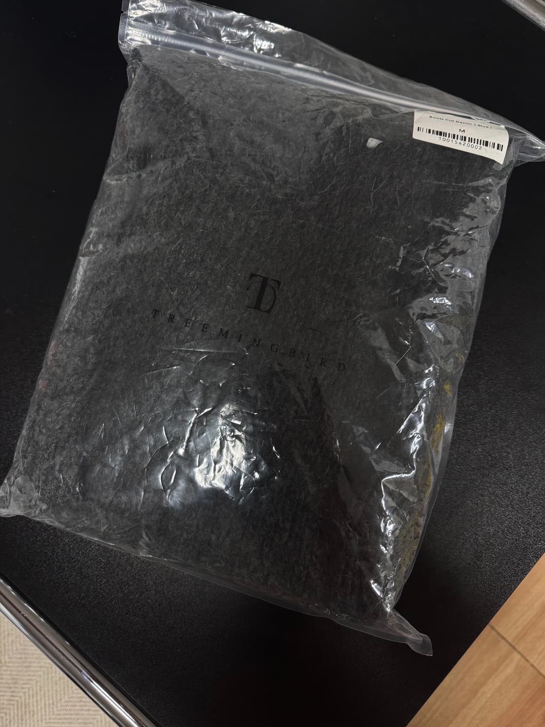 희귀매물)트리밍버드 니트원피스 챠콜 상품이미지5