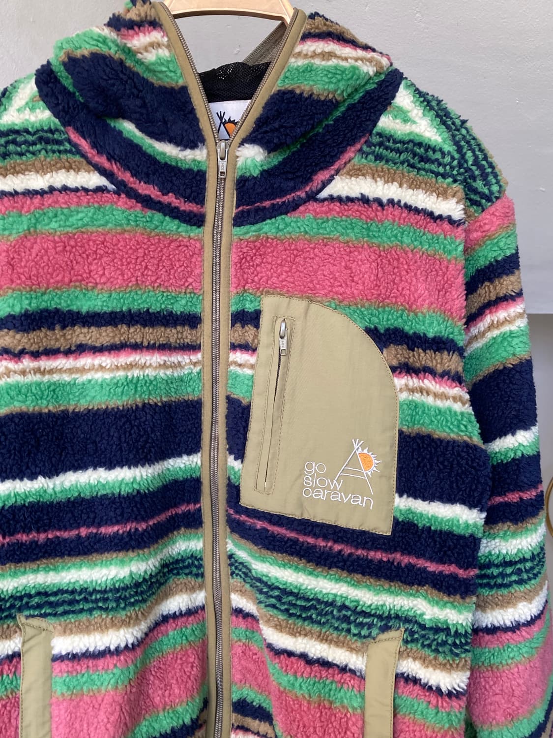 캠핑용 스트라이프 뽀글이 후리스 상품이미지2