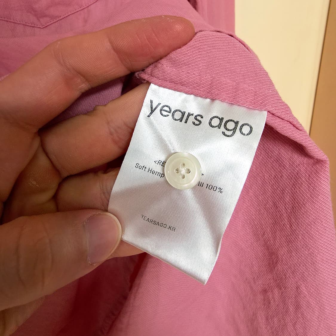 [2] 이얼즈어고 헴프 코튼 포이카 셔츠 핑크 yrs 상품이미지4