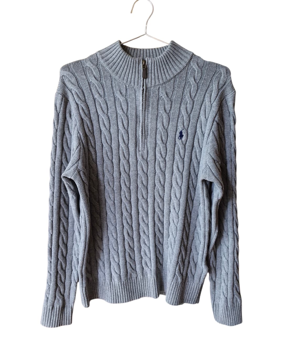 폴로 랄프로렌 케이블 반집업 니트 스웨터 그레이 L 상품이미지1