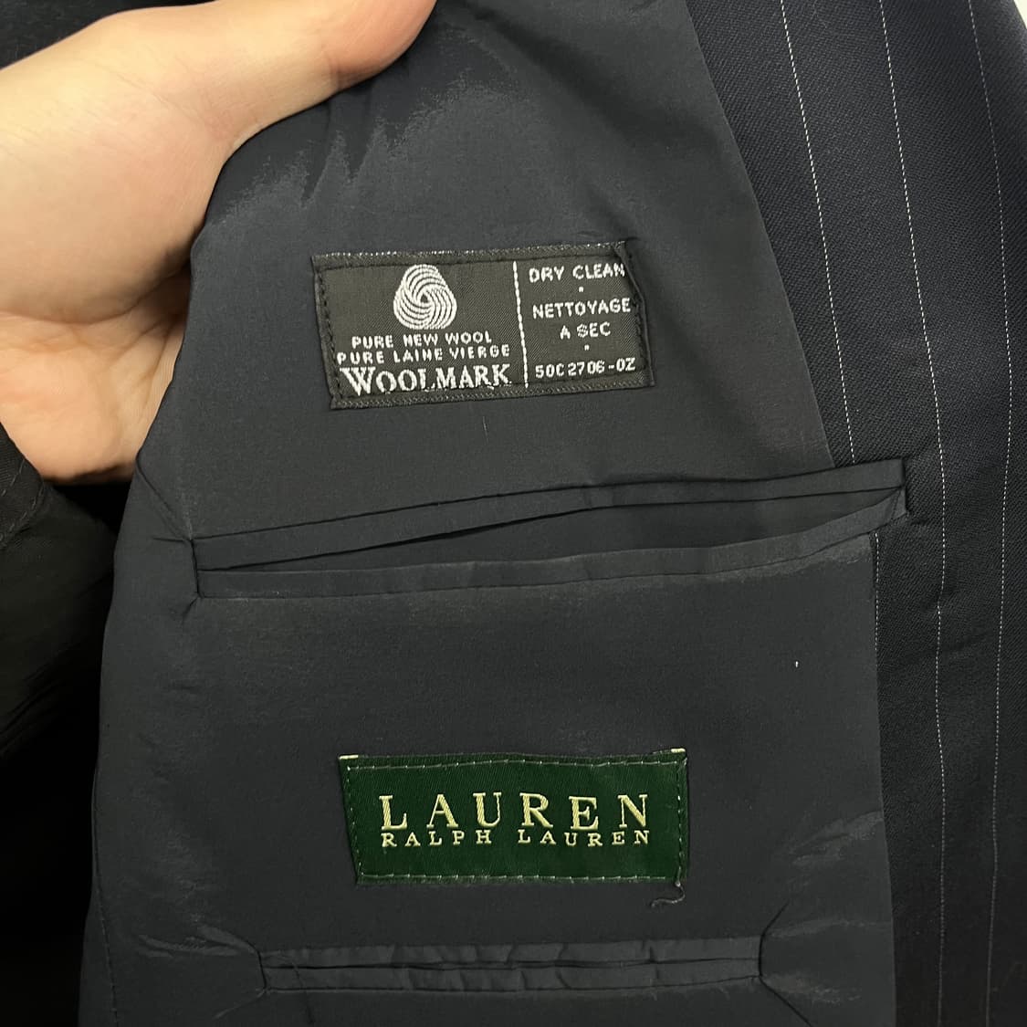폴로 블랙 스트라이프 정장 자켓 남L 상품이미지5