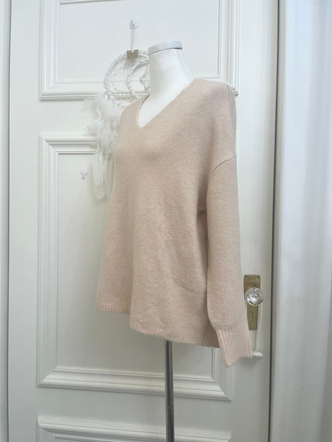 PREMIUM YARN sheer coral basic loose v-n 상품이미지2