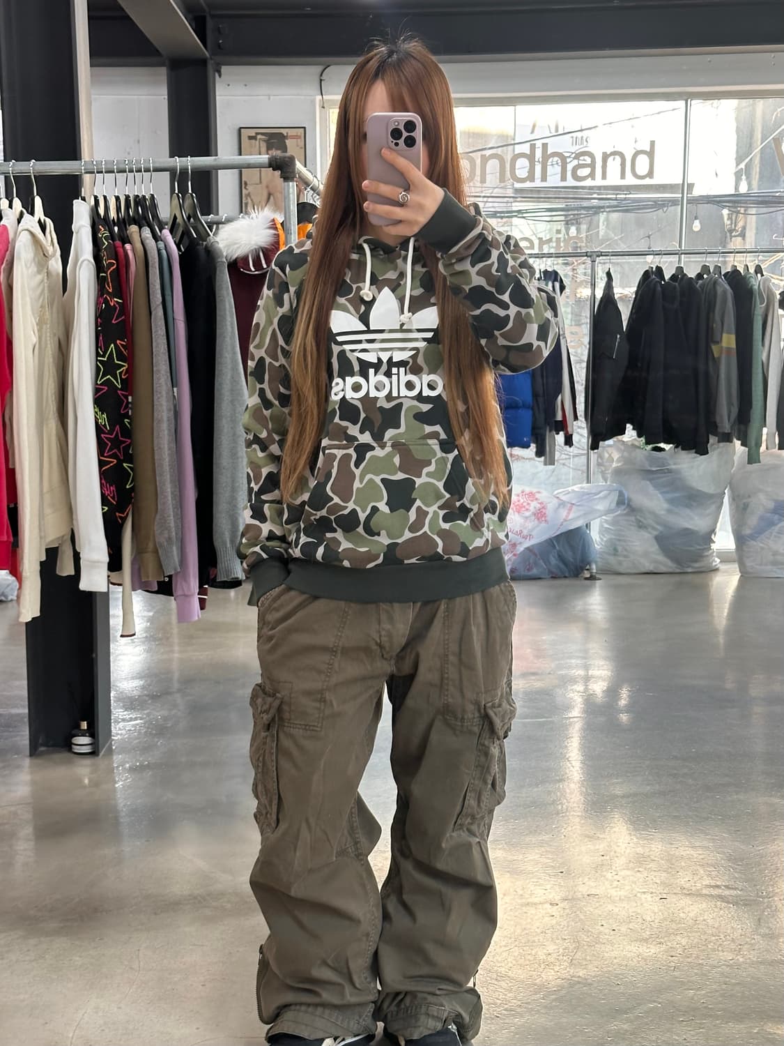 아디다스 카모 트레포일 후드티 상품이미지2