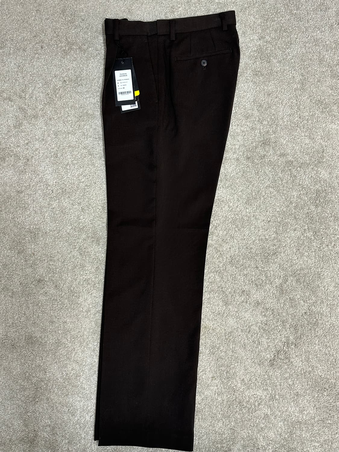 무신사 스탠다드 와이드 히든 밴딩 슬렉스 다크 브라운 상품이미지2