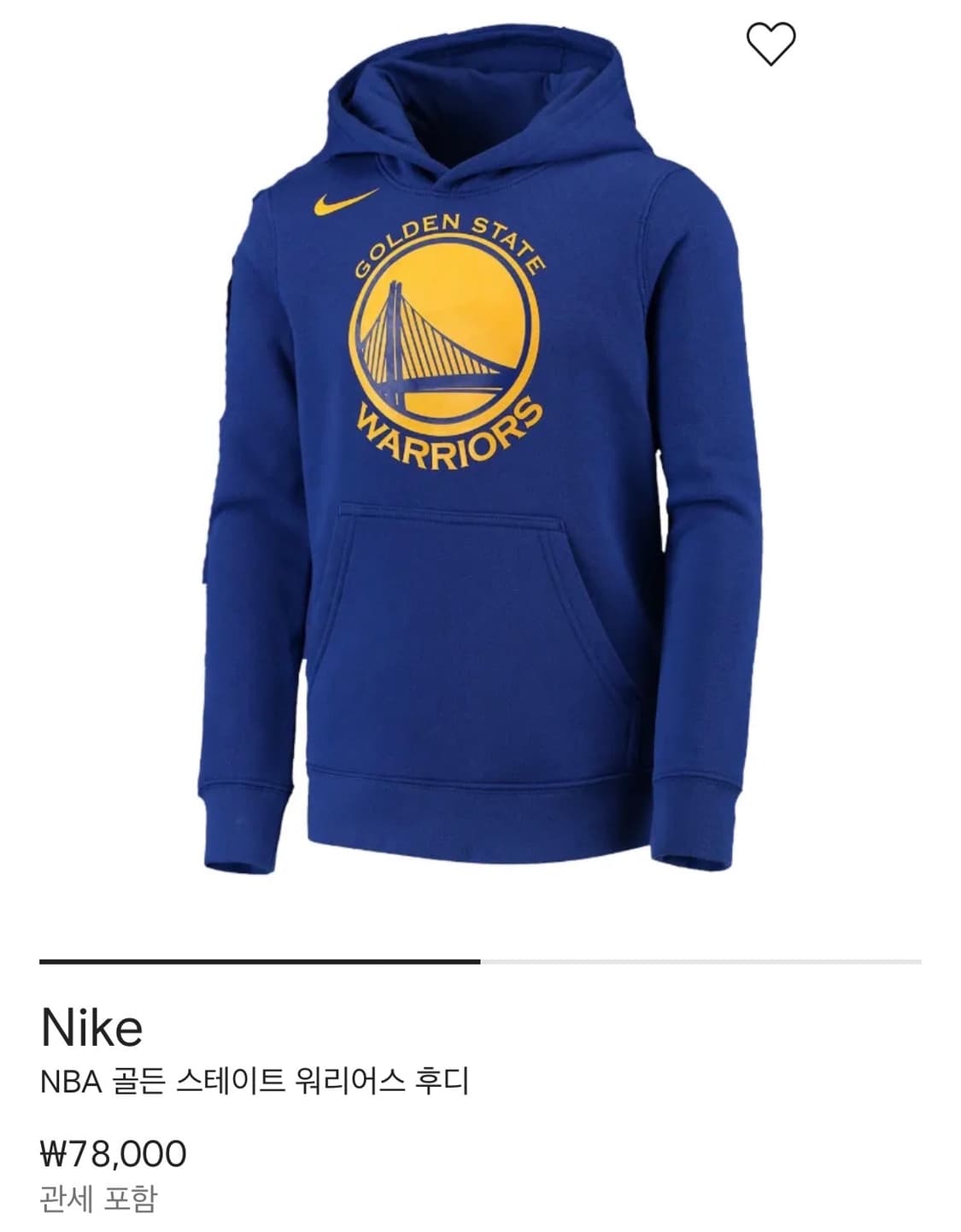 나이키 X NBA 골든 스테이트 워리어스 후드티 100~105 상품이미지1