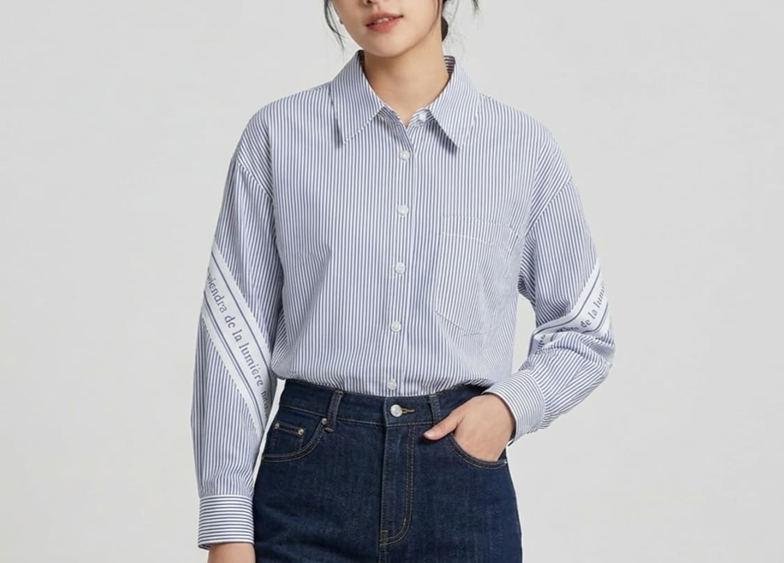 [F]SOUP 숲 레터링 스트라이프 셔츠 상품이미지1