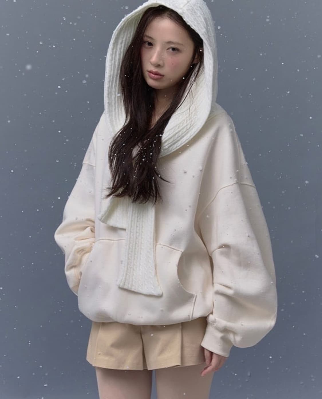 더티스 투웨이 리본 후드 아이보리 기모 ver 상품이미지4