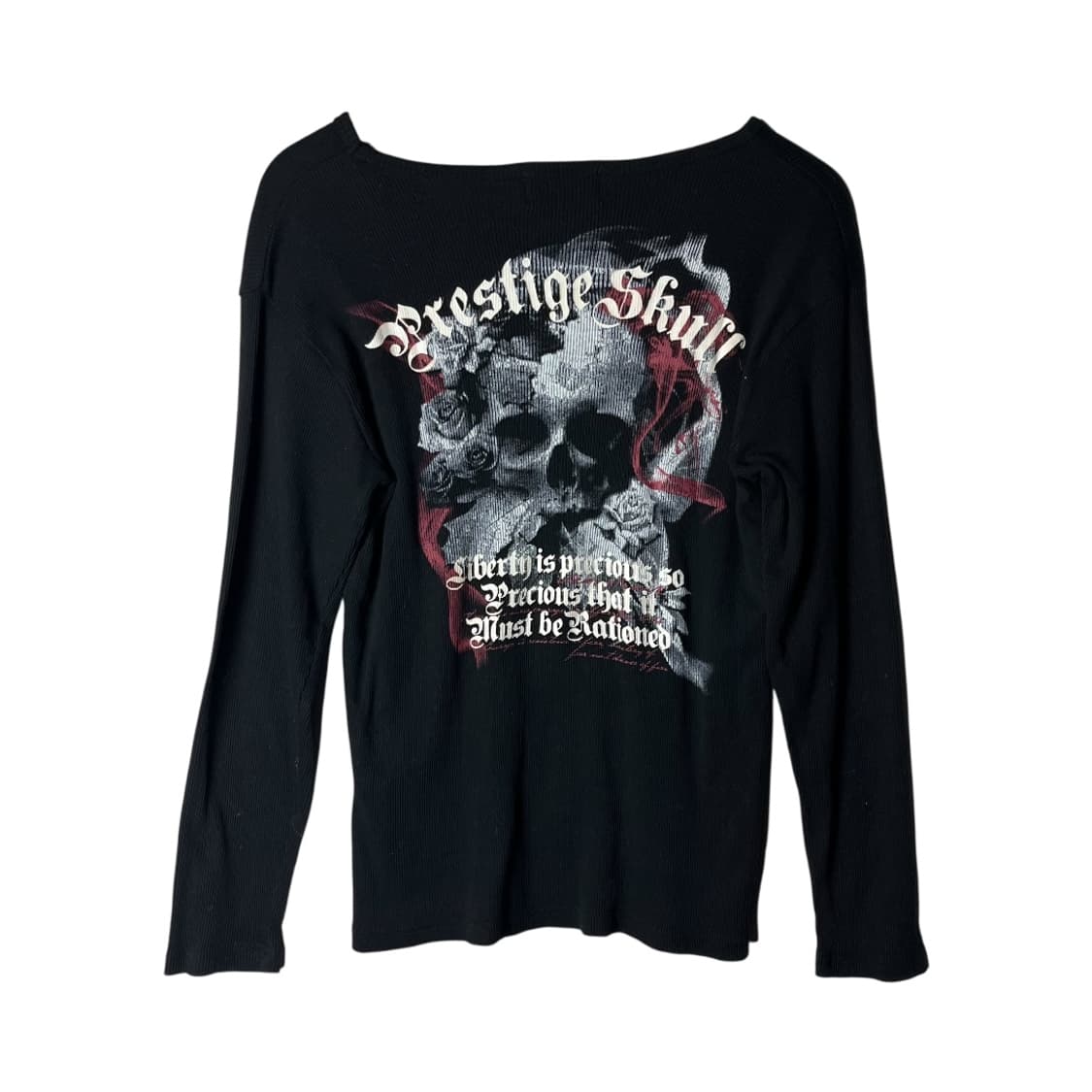 [Beaumere] 펑크 스컬 골지 롱슬리브 상품이미지1