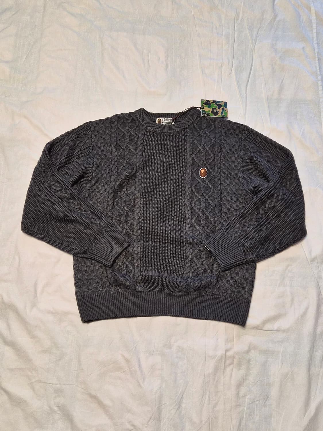 베이프 케이블 니트 차콜 L 새상품 상품이미지2