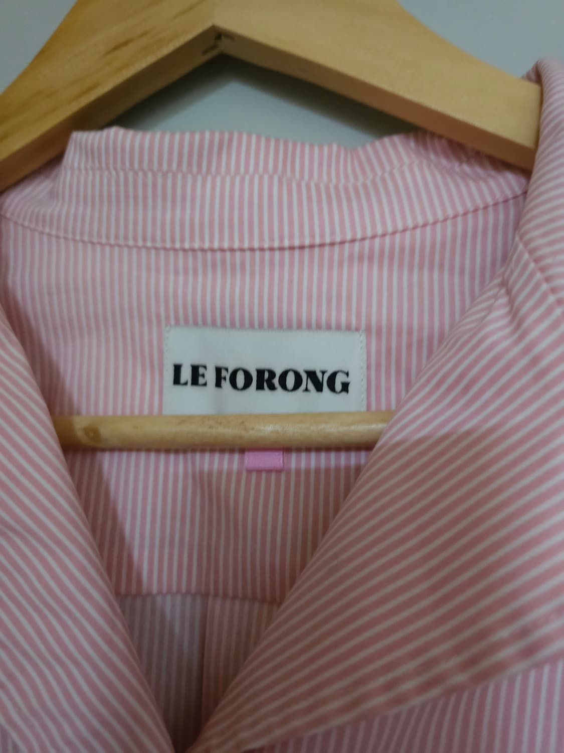 LE FORONG 핑크 스트라이프 셔츠 상품이미지5