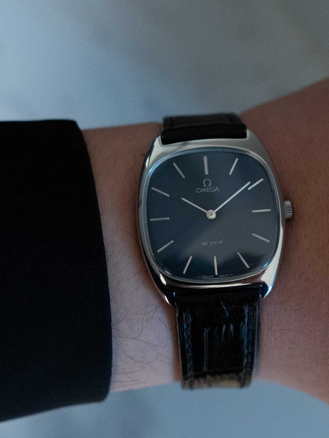오메가 엘립스 쿠션형 네이비 빈티지 수동 시계 상품이미지1