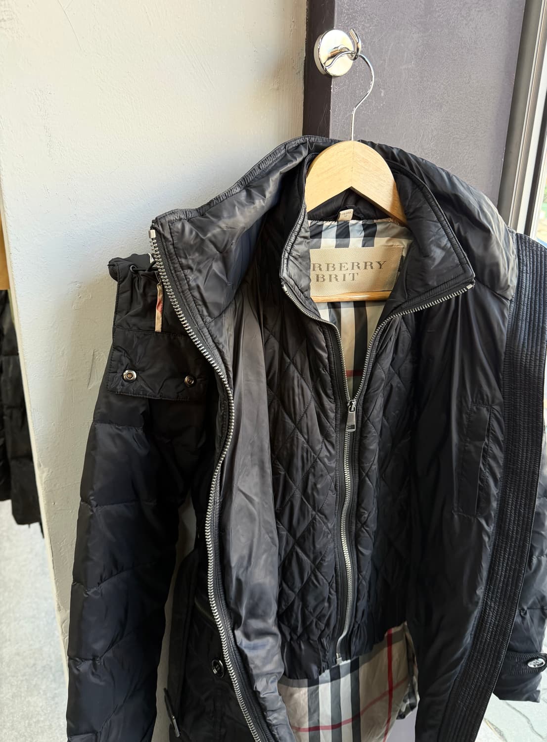 XS/ 버버리 이중 레이어 벨티드 다운 패딩 점퍼 상품이미지6
