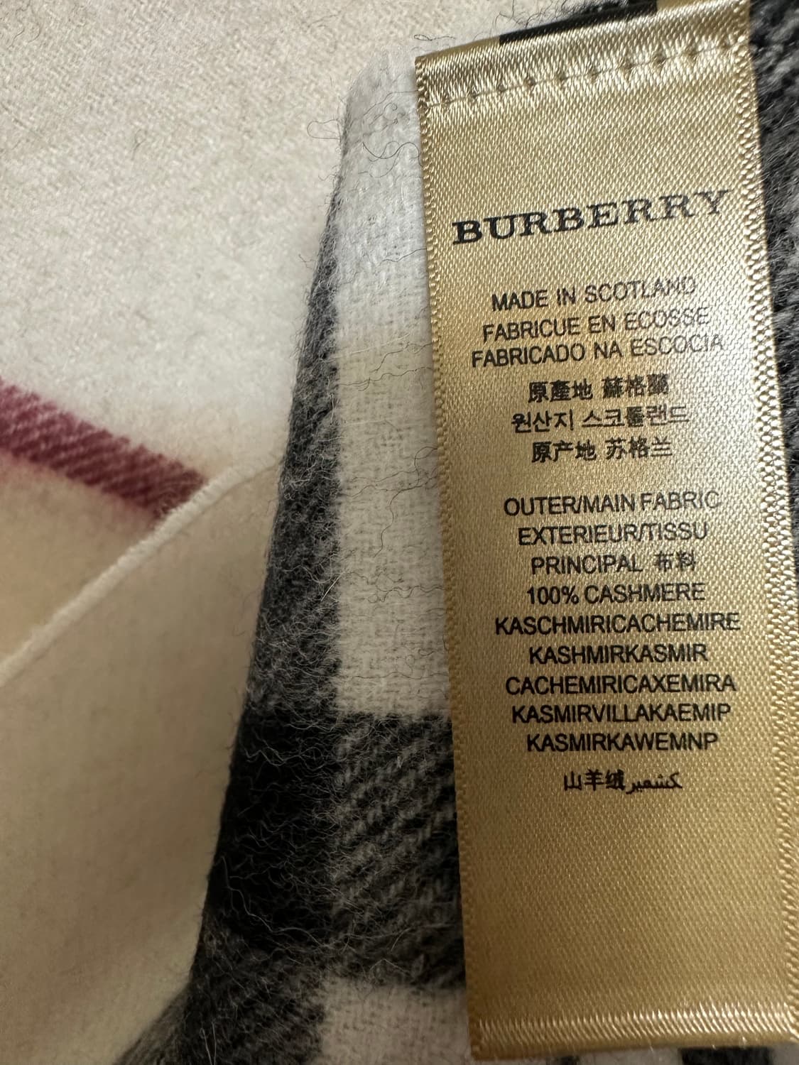버버리 체크 머플러 캐시미어 목도리 남여공용 상품이미지5