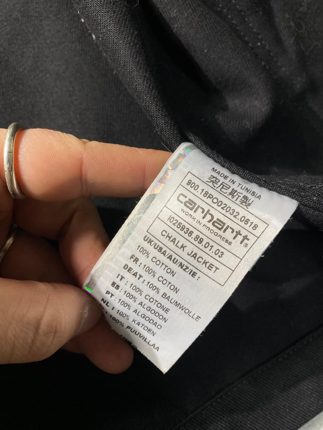 [L] Carhartt 칼하트 블랙 캔버스 초크자켓 상품이미지6