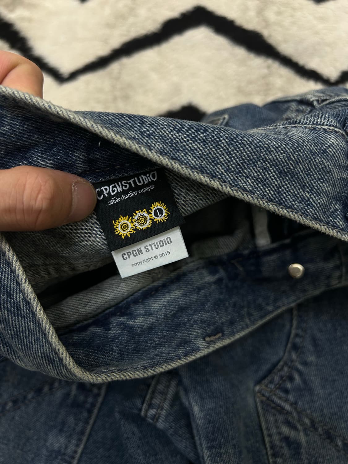 [L]꼼파뇨 레이어 와이드 데님팬츠/인디고블루 상품이미지3