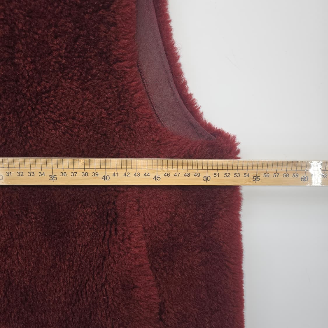 LIOBELL 양모 퍼 베스트 와인 컬러 상품이미지5