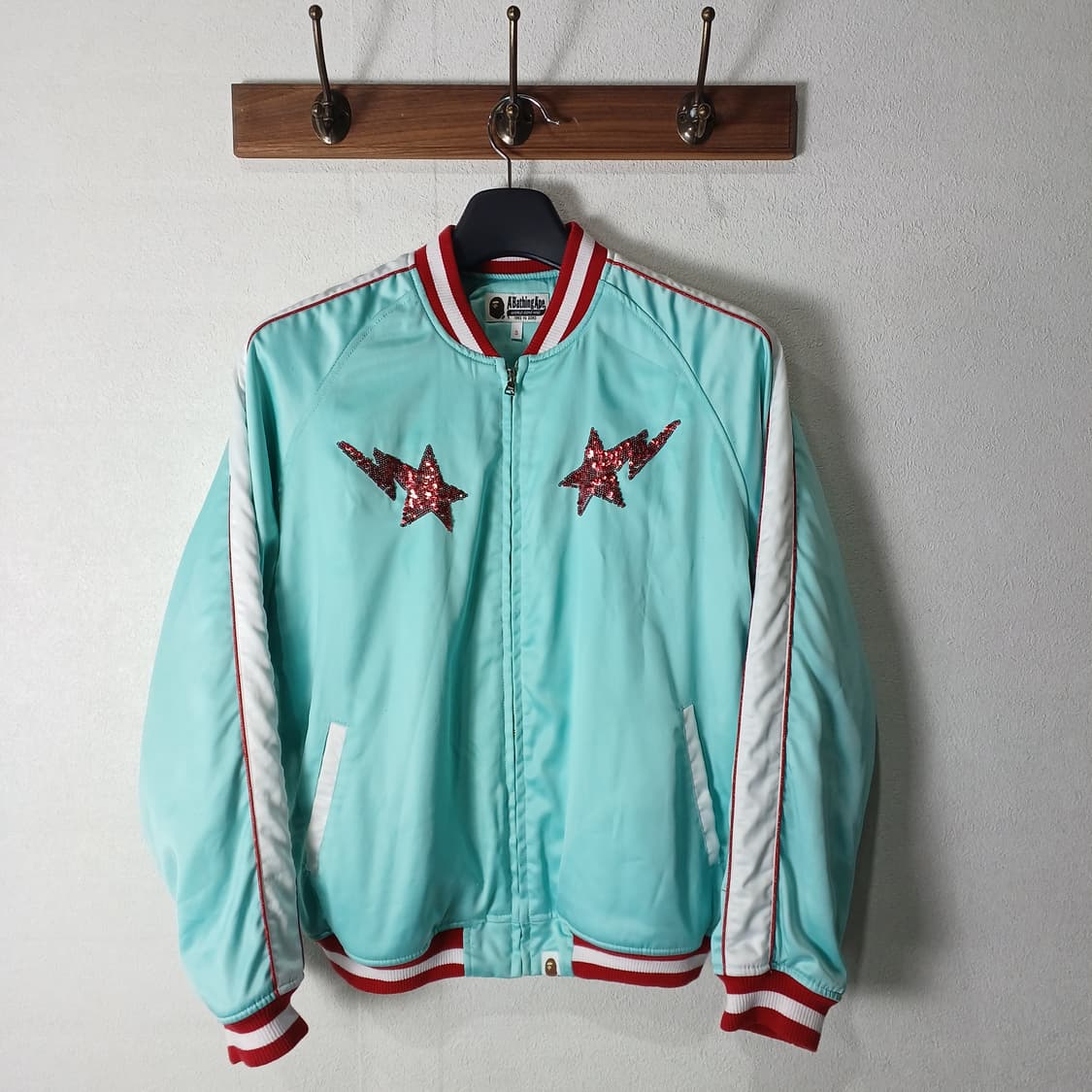 베이프 스팽글 바시티 봄버자켓 S 상품이미지2