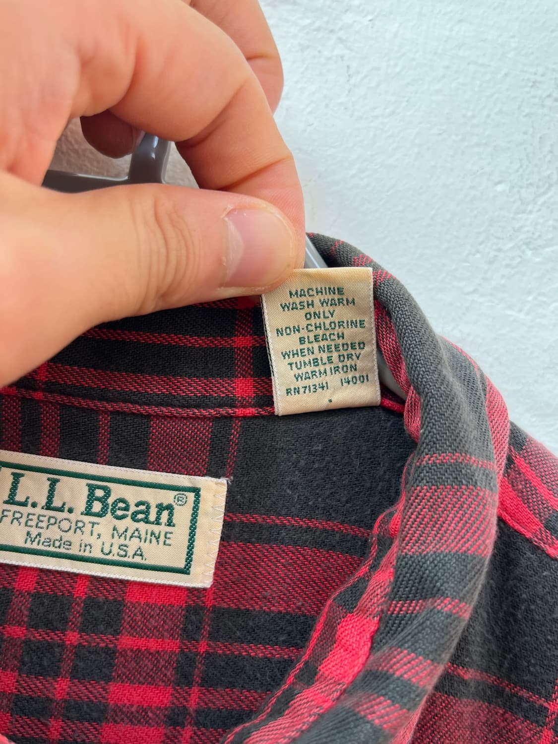 L.L.Bean made in USA 체크패턴 남방셔츠 M 상품이미지5
