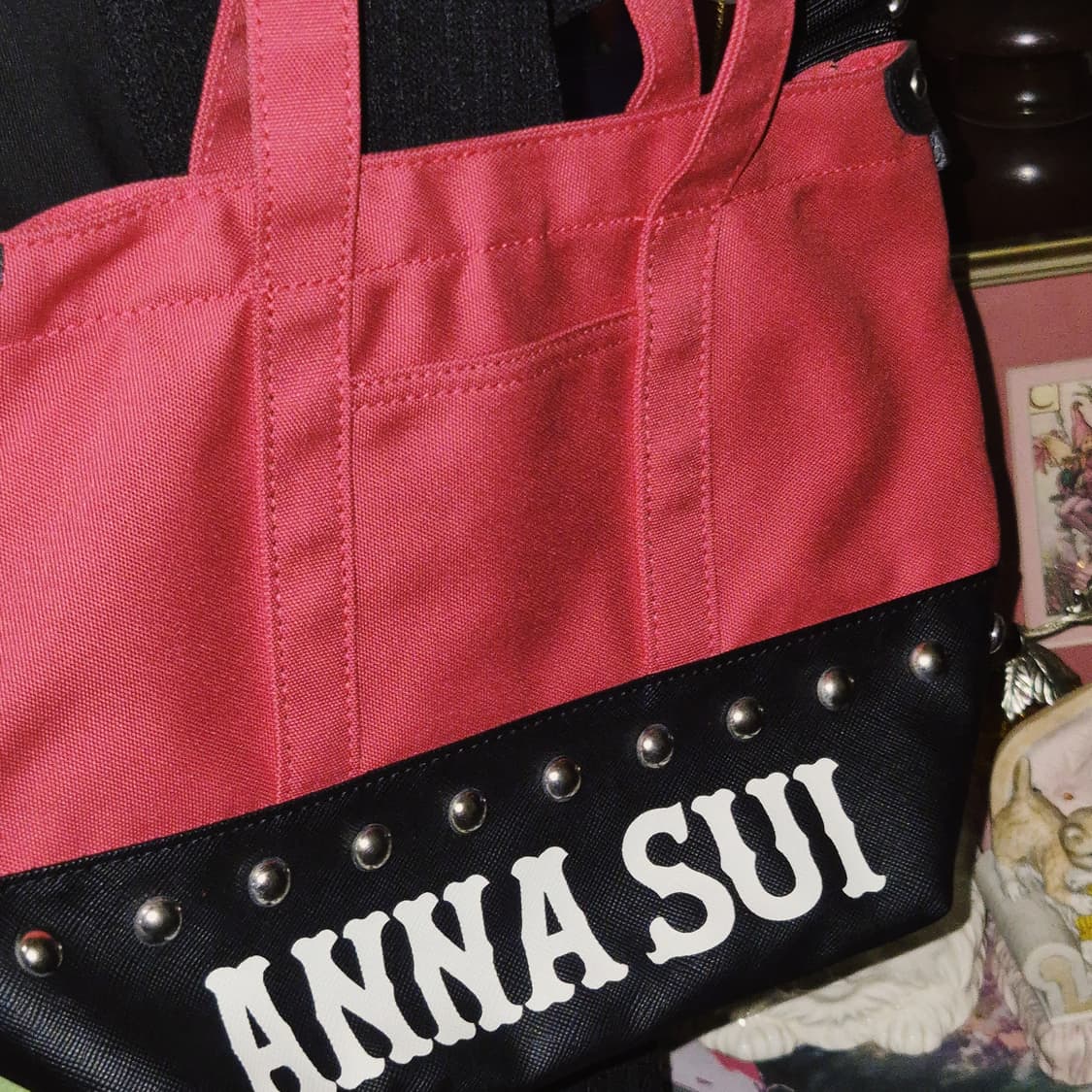 05s 안나수이 레터링 핑크 스터드 3way 백 상품이미지7