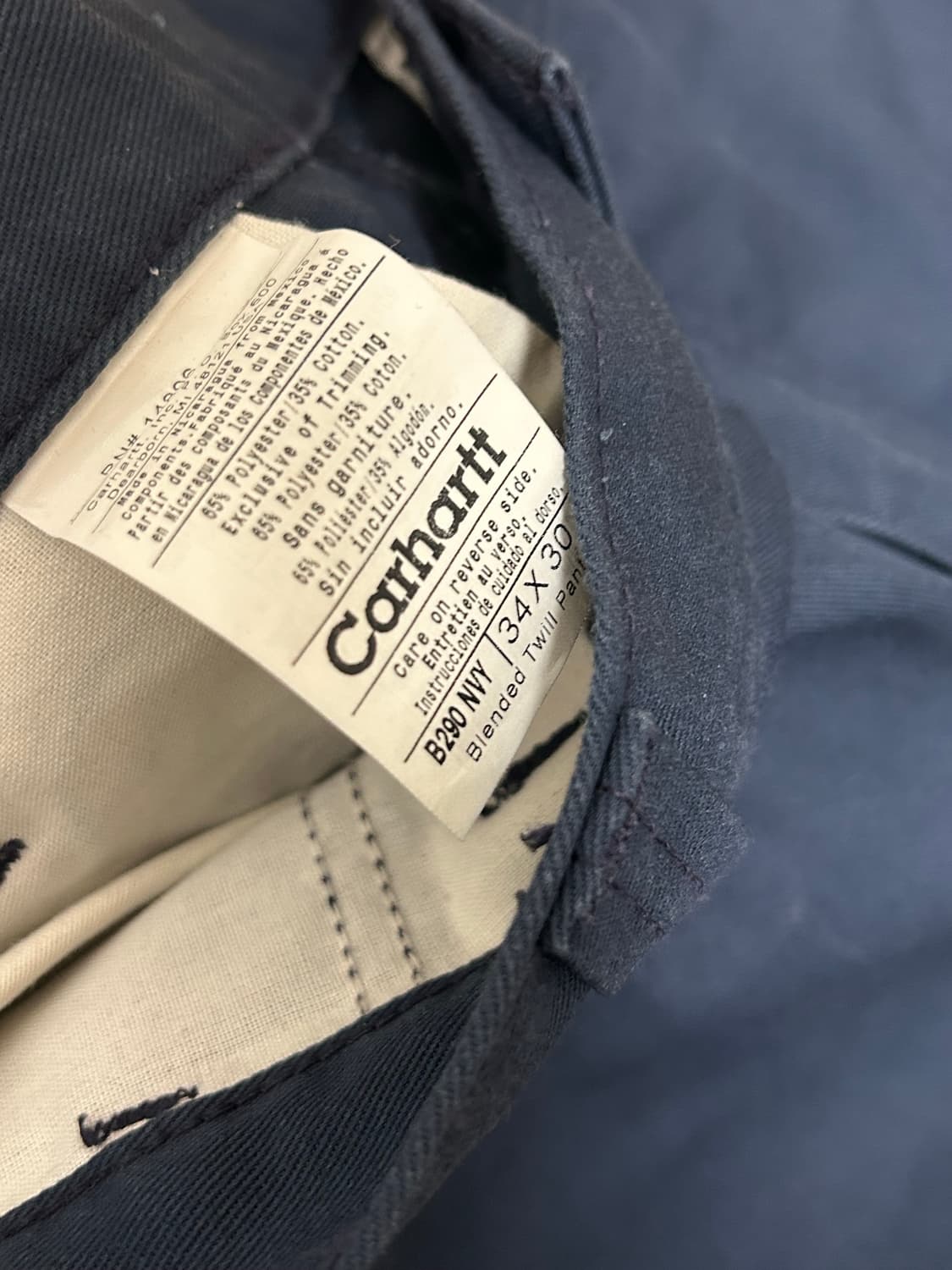 칼하트 네이비 릴렉스드핏 블렌디드 트윌 워크팬츠 상품이미지5